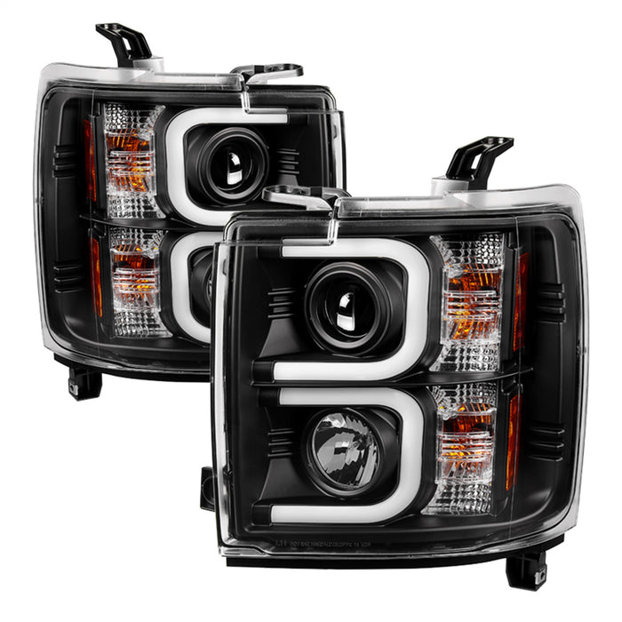 Spyder Auto 5081032 Projector Headlights; Light Bar DRL; Black; - Truck Part Superstore