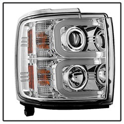 Spyder Auto 5081049 Projector Headlights; Light Bar DRL; Chrome; - Truck Part Superstore