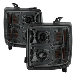 Spyder Auto 5081056 Projector Headlights; Light Bar DRL; Smoke; - Truck Part Superstore