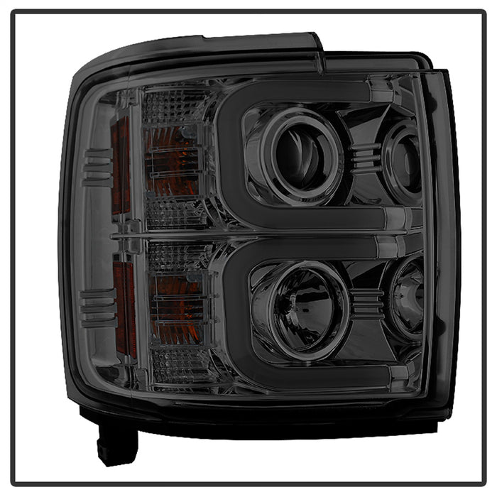 Spyder Auto 5081056 Projector Headlights; Light Bar DRL; Smoke; - Truck Part Superstore