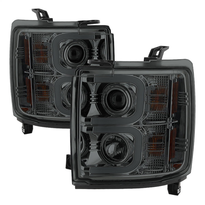 Spyder Auto 5081056 Projector Headlights; Light Bar DRL; Smoke; - Truck Part Superstore