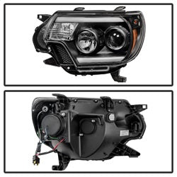 Spyder Auto 5081711 DRL Projector Headlights; Light Bar DRL; Black; - Truck Part Superstore