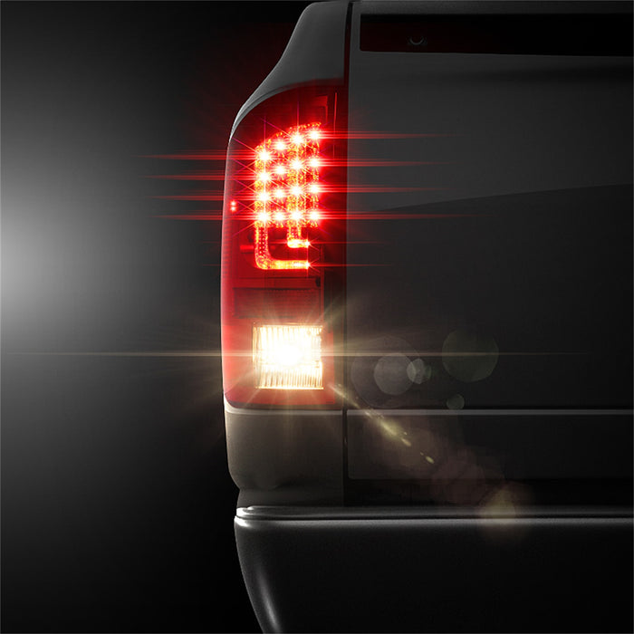Spyder Auto 5081971 LED Tail Lights; Version 2; Clear Red; - Truck Part Superstore