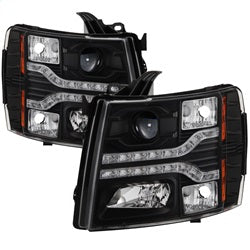 Spyder Auto 5083524 DRL LED Projector Headlights; Version 2; Black; - Truck Part Superstore