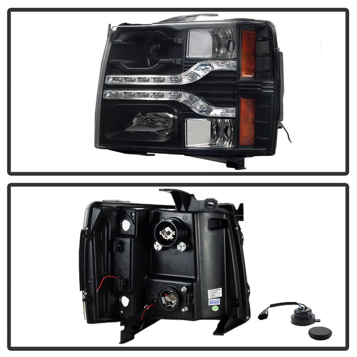 Spyder Auto 5083524 DRL LED Projector Headlights; Version 2; Black; - Truck Part Superstore