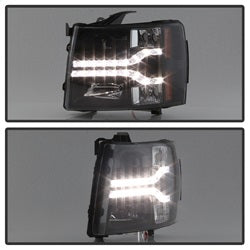 Spyder Auto 5083524 DRL LED Projector Headlights; Version 2; Black; - Truck Part Superstore