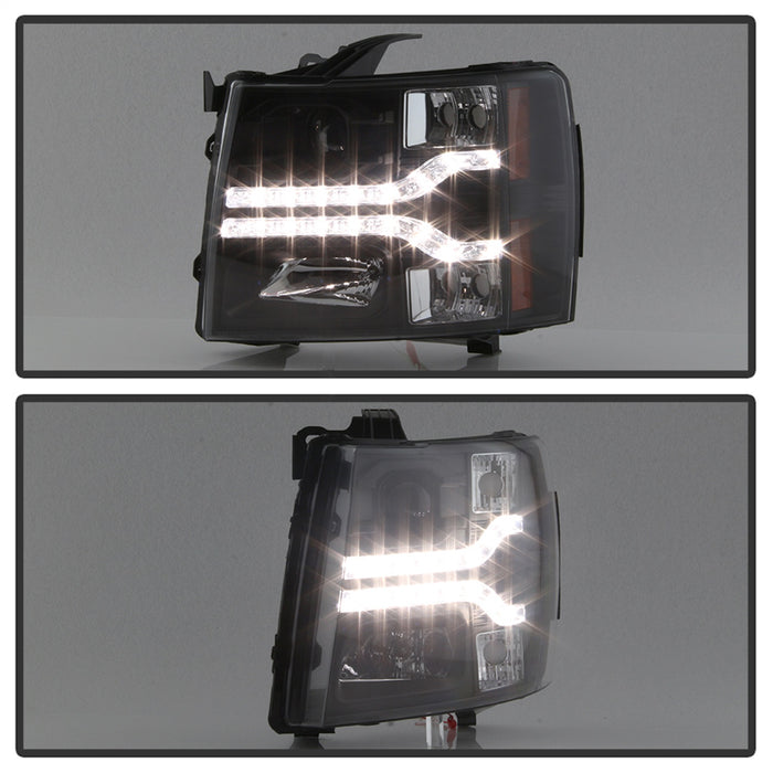 Spyder Auto 5083524 DRL LED Projector Headlights; Version 2; Black; - Truck Part Superstore