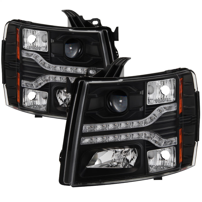 Spyder Auto 5083524 DRL LED Projector Headlights; Version 2; Black; - Truck Part Superstore