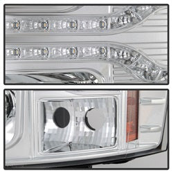 Spyder Auto 5083586 DRL LED Projector Headlights; Version 2; Chrome; - Truck Part Superstore