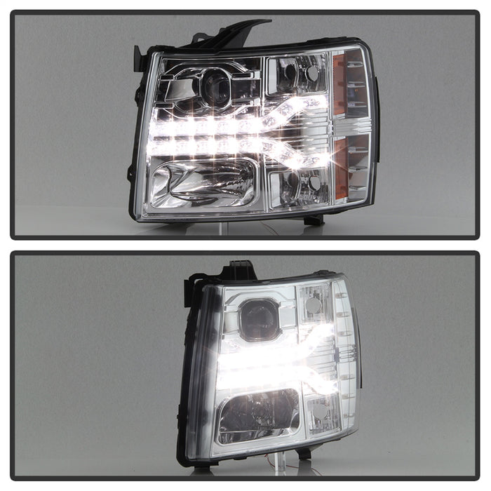 Spyder Auto 5083586 DRL LED Projector Headlights; Version 2; Chrome; - Truck Part Superstore