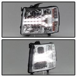Spyder Auto 5083586 DRL LED Projector Headlights; Version 2; Chrome; - Truck Part Superstore