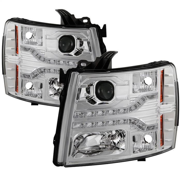 Spyder Auto 5083586 DRL LED Projector Headlights; Version 2; Chrome; - Truck Part Superstore