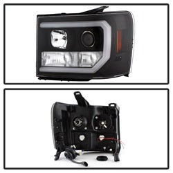 Spyder Auto 5083630 Light Bar DRL LED Projector Headlights; Version 2; Black; - Truck Part Superstore
