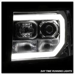 Spyder Auto 5083647 Light Bar DRL LED Projector Headlights; Version 2; Chrome; - Truck Part Superstore