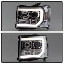 Spyder Auto 5083647 Light Bar DRL LED Projector Headlights; Version 2; Chrome; - Truck Part Superstore