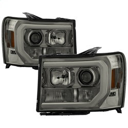 Spyder Auto 5083654 Light Bar DRL LED Projector Headlights; Version 2; Smoke; - Truck Part Superstore