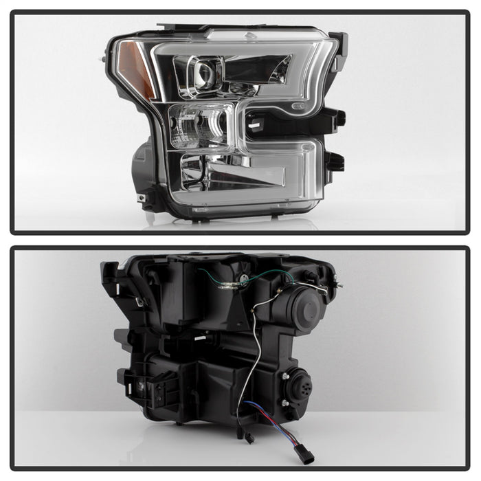Spyder Auto 5083661 DRL LED Projector Headlights; Bulbs Included; Pair; Chrome; - Truck Part Superstore