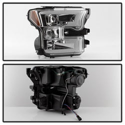 Spyder Auto 5083661 DRL LED Projector Headlights; Bulbs Included; Pair; Chrome; - Truck Part Superstore