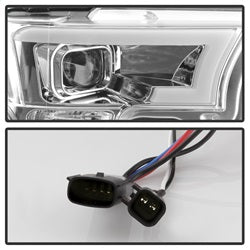 Spyder Auto 5083661 DRL LED Projector Headlights; Bulbs Included; Pair; Chrome; - Truck Part Superstore