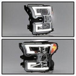 Spyder Auto 5083661 DRL LED Projector Headlights; Bulbs Included; Pair; Chrome; - Truck Part Superstore