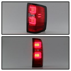 Spyder Auto 5083753 Light Bar LED Tail Lights; Pair; Red Clear; - Truck Part Superstore