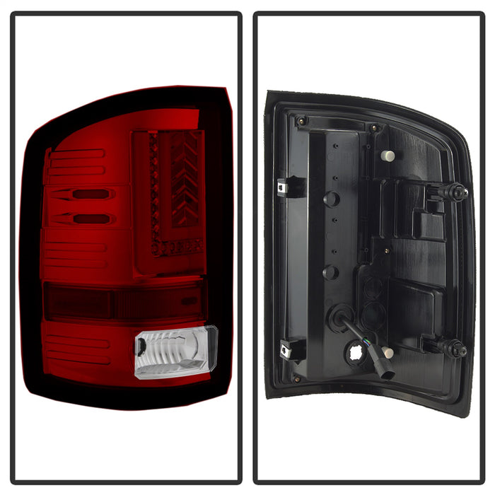 Spyder Auto 5083807 Light Bar LED Tail Lights; Will Only Fit Factory LED Models; Pair; Red Clear; - Truck Part Superstore