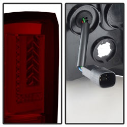 Spyder Auto 5083807 Light Bar LED Tail Lights; Will Only Fit Factory LED Models; Pair; Red Clear; - Truck Part Superstore