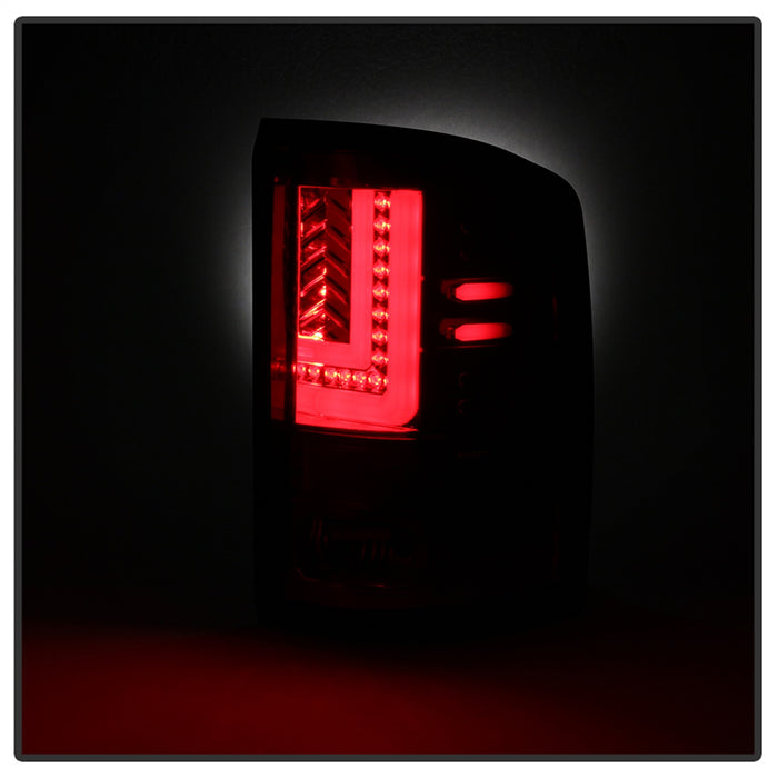 Spyder Auto 5083807 Light Bar LED Tail Lights; Will Only Fit Factory LED Models; Pair; Red Clear; - Truck Part Superstore