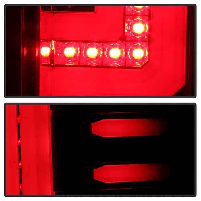 Spyder Auto 5083807 Light Bar LED Tail Lights; Will Only Fit Factory LED Models; Pair; Red Clear; - Truck Part Superstore