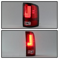 Spyder Auto 5083807 Light Bar LED Tail Lights; Will Only Fit Factory LED Models; Pair; Red Clear; - Truck Part Superstore