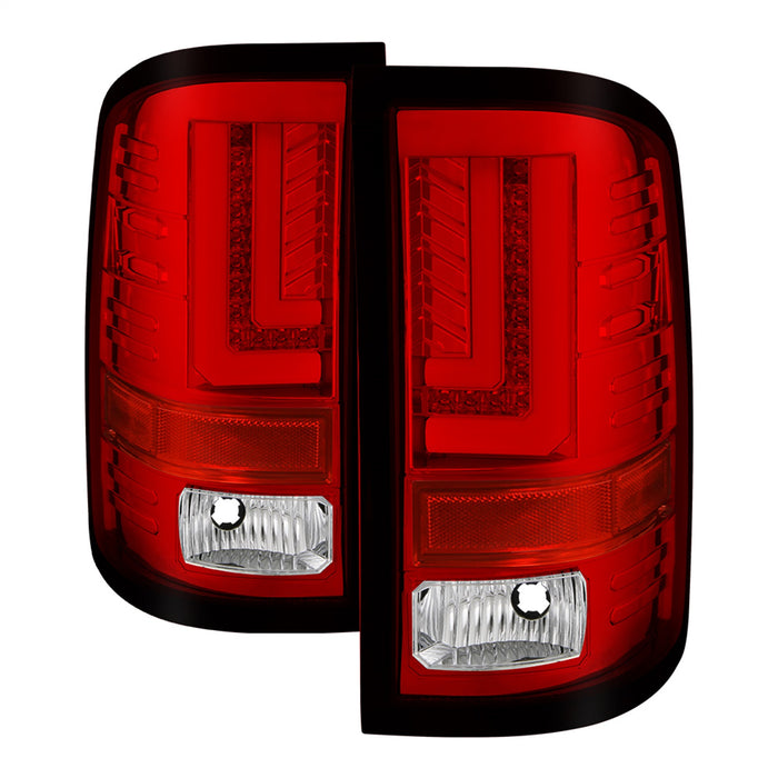 Spyder Auto 5083807 Light Bar LED Tail Lights; Will Only Fit Factory LED Models; Pair; Red Clear; - Truck Part Superstore