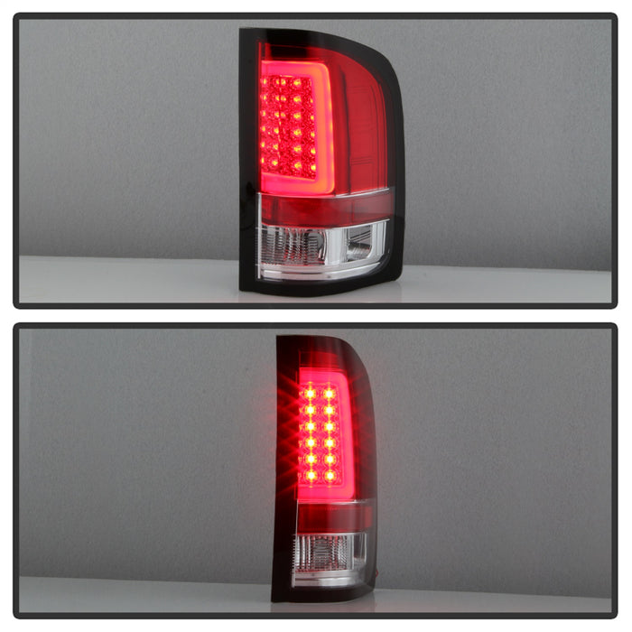 Spyder Auto 5084101 Light Bar LED Tail Lights; Version 3; Red Clear; - Truck Part Superstore