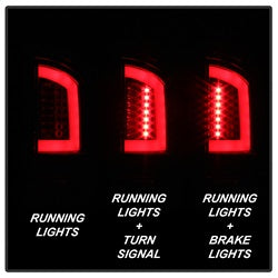 Spyder Auto 5084132 Light Bar LED Tail Lights; Version 3; Red Clear; - Truck Part Superstore