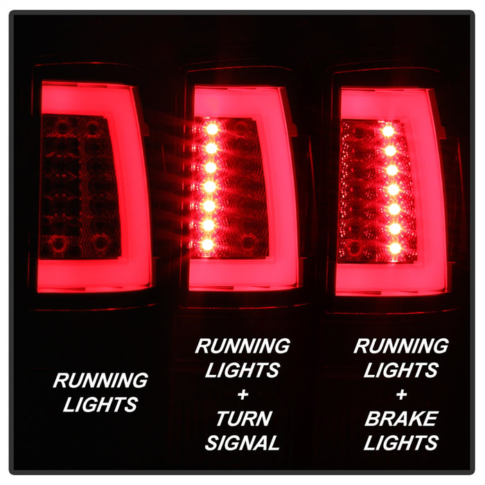 Spyder Auto 5084163 LED Tail Lights; Version 2; Lift Gate Style Only; Light Bar; Red Clear; - Truck Part Superstore