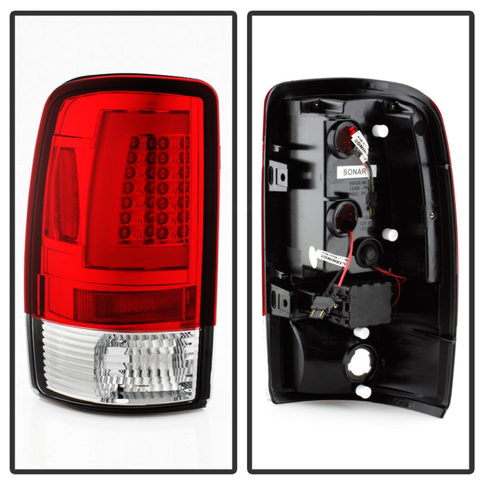 Spyder Auto 5084163 LED Tail Lights; Version 2; Lift Gate Style Only; Light Bar; Red Clear; - Truck Part Superstore
