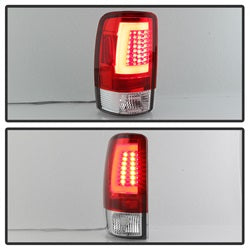 Spyder Auto 5084163 LED Tail Lights; Version 2; Lift Gate Style Only; Light Bar; Red Clear; - Truck Part Superstore