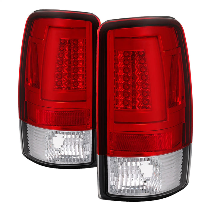 Spyder Auto 5084163 LED Tail Lights; Version 2; Lift Gate Style Only; Light Bar; Red Clear; - Truck Part Superstore