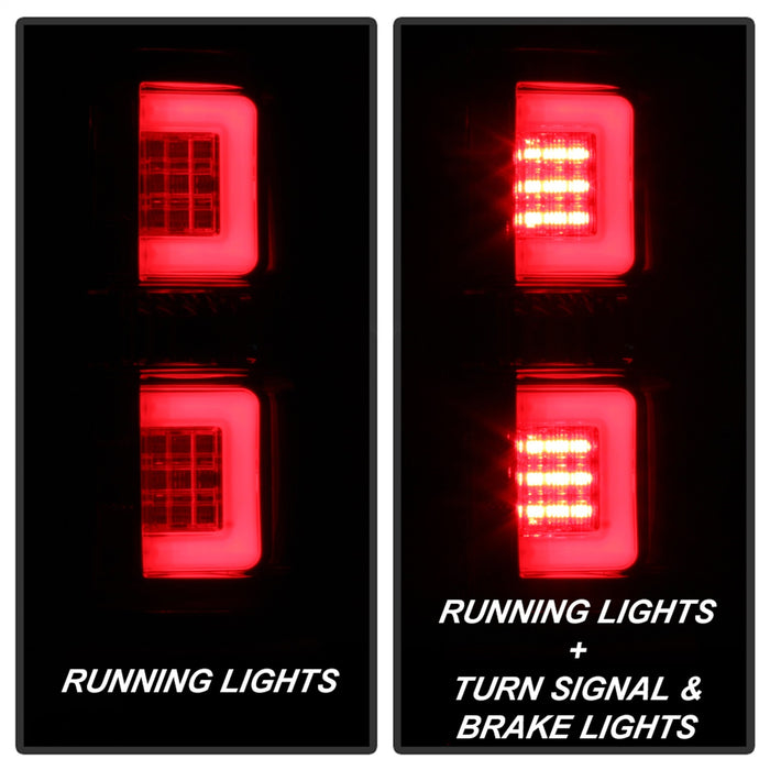 Spyder Auto 5084224 Light Bar LED Tail Lights; Version 2; Red Clear; - Truck Part Superstore