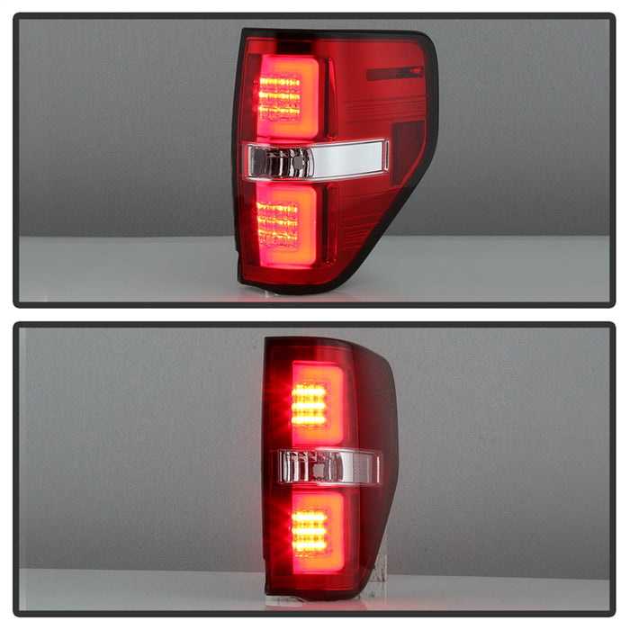 Spyder Auto 5084224 Light Bar LED Tail Lights; Version 2; Red Clear; - Truck Part Superstore
