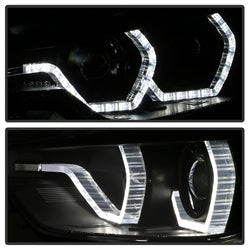 Spyder Auto 5084347 DRL LED Projector Headlights; Bulbs Included; Pair; Black; - Truck Part Superstore