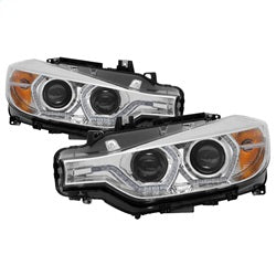 Spyder Auto 5084354 DRL LED Projector Headlights; Bulbs Included; Pair; Chrome; - Truck Part Superstore