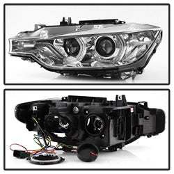 Spyder Auto 5084354 DRL LED Projector Headlights; Bulbs Included; Pair; Chrome; - Truck Part Superstore