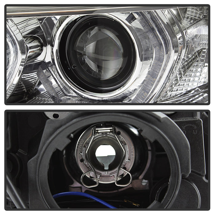Spyder Auto 5084354 DRL LED Projector Headlights; Bulbs Included; Pair; Chrome; - Truck Part Superstore
