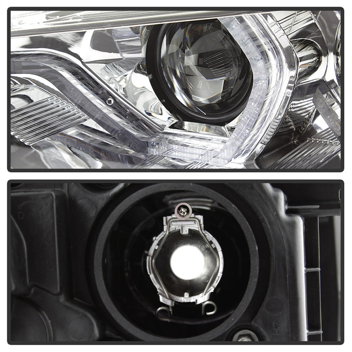 Spyder Auto 5084354 DRL LED Projector Headlights; Bulbs Included; Pair; Chrome; - Truck Part Superstore
