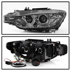 Spyder Auto 5084361 DRL LED Projector Headlights; Bulbs Included; Pair; Smoke; - Truck Part Superstore