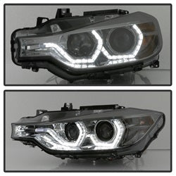 Spyder Auto 5084361 DRL LED Projector Headlights; Bulbs Included; Pair; Smoke; - Truck Part Superstore