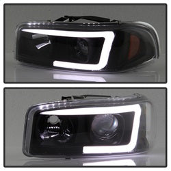 Spyder Auto 5084521 Projector Headlights; Light Bar DRL; Version 2; Black; - Truck Part Superstore