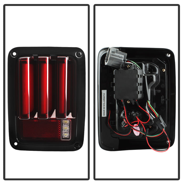 Spyder Auto 5084798 LED Tail Lights; Version 2; Light Bar; Sequential Turn Signal; Red Clear; - Truck Part Superstore