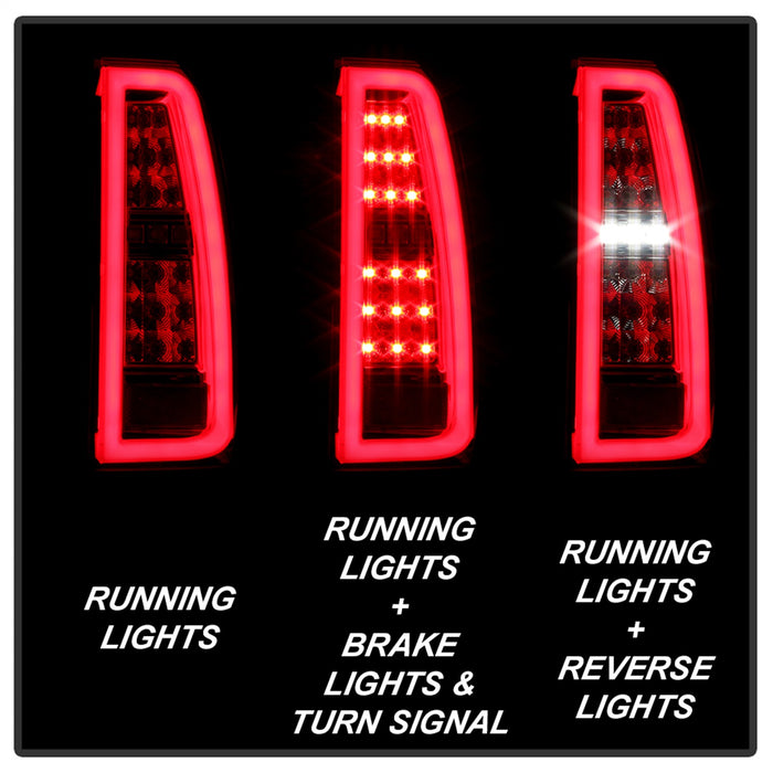 Spyder Auto 5085085 LED Tail Lights; Light Bar; Red Clear; - Truck Part Superstore