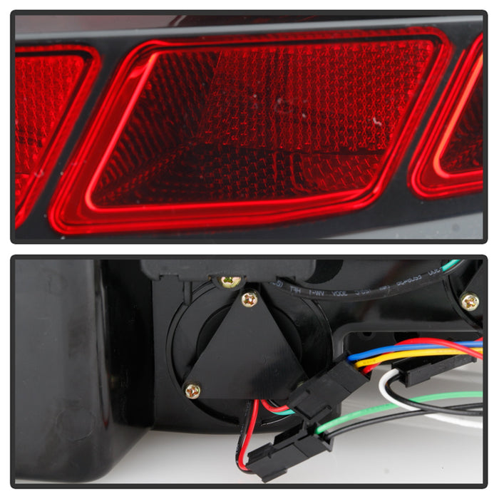 Spyder Auto 5085092 LED Tail Lights; Red Light Bar; w/Sequential Turn Signal; Black; - Truck Part Superstore